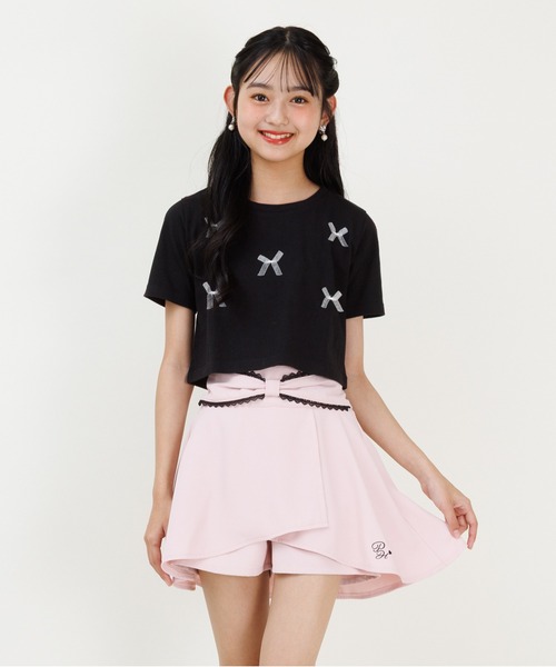 PINKHUNT(ピンクハント)の「PINKHUNT ピンクハント リボンウエストスカート風 ショートパンツ 0591K(その他パンツ・キッズ・ブラック/ベビーピンク・120cm/130cm/140cm/150cm/160cm)」の18枚目の写真
