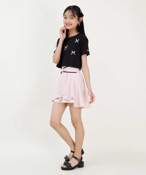 PINKHUNT(ピンクハント)の「PINKHUNT ピンクハント リボンウエストスカート風 ショートパンツ 0591K(その他パンツ・キッズ・ブラック/ベビーピンク・120cm/130cm/140cm/150cm/160cm)」の15枚目の写真