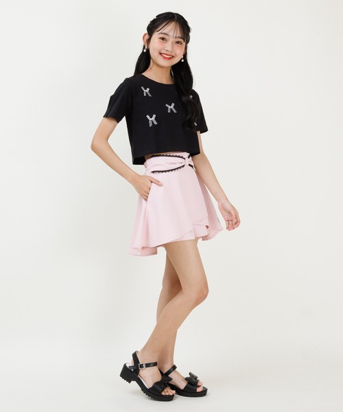 PINKHUNT(ピンクハント)の「PINKHUNT ピンクハント リボンウエストスカート風 ショートパンツ 0591K(その他パンツ・キッズ・ブラック/ベビーピンク・120cm/130cm/140cm/150cm/160cm)」の16枚目の写真