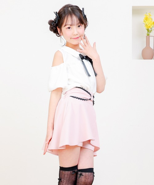 PINKHUNT(ピンクハント)の「PINKHUNT ピンクハント リボンウエストスカート風 ショートパンツ 0591K(その他パンツ・キッズ・ブラック/ベビーピンク・120cm/130cm/140cm/150cm/160cm)」の21枚目の写真