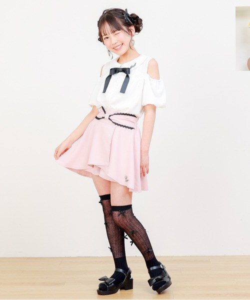 PINKHUNT(ピンクハント)の「PINKHUNT ピンクハント リボンウエストスカート風 ショートパンツ 0591K(その他パンツ・キッズ・ブラック/ベビーピンク・120cm/130cm/140cm/150cm/160cm)」の20枚目の写真