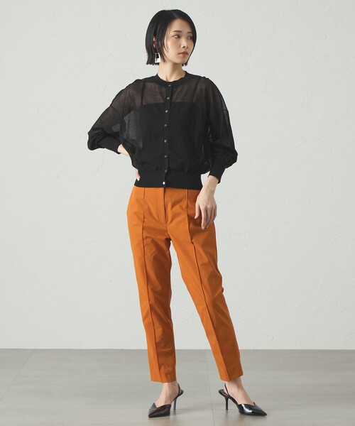 CAST:（キャストコロン）の「【イチオシ】シアーニットカーディガン（カーディガン/ボレロ・レディース・ホワイト/オレンジ/ブラック・M）」の12枚目の写真