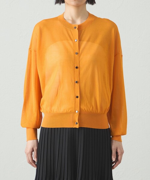 CAST:（キャストコロン）の「【イチオシ】シアーニットカーディガン（カーディガン/ボレロ・レディース・ホワイト/オレンジ/ブラック・M）」の14枚目の写真