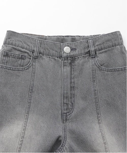 新品　ニースリットデニム　ラブティックボンボン セール】リボンスリットデニムパンツ（デニムパンツ