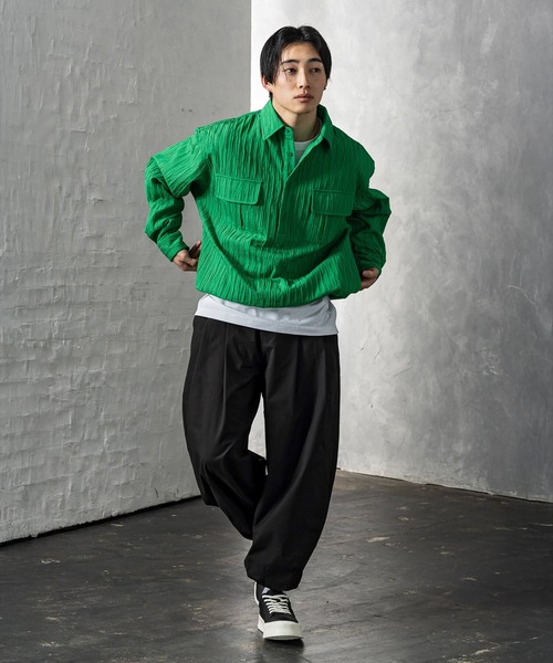 +CLOSET(プラスクローゼット)の「ドロストワイドパンツ(カーゴパンツ・メンズ・ブラック/ホワイト・X-LARGE/LARGE/MEDIUM)」の8枚目の写真