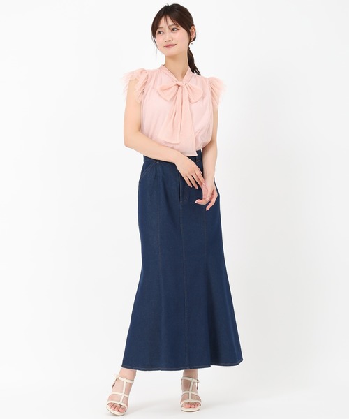 MISCH MASCH(ミッシュマッシュ)の「ラメチュールボウタイフリルブラウス(シャツ/ブラウス・レディース・イエロー/ピンク/ホワイト・フリ-)」の11枚目の写真