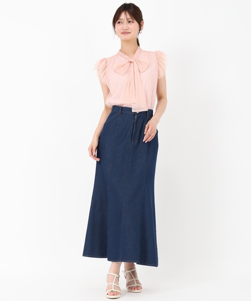 MISCH MASCH(ミッシュマッシュ)の「ラメチュールボウタイフリルブラウス(シャツ/ブラウス・レディース・イエロー/ピンク/ホワイト・フリ-)」の10枚目の写真
