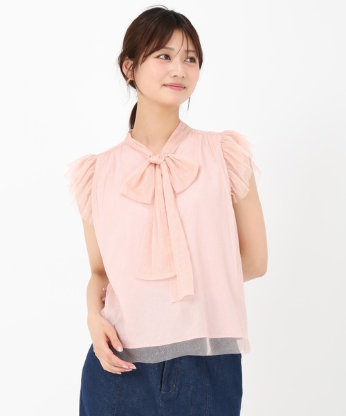 MISCH MASCH(ミッシュマッシュ)の「ラメチュールボウタイフリルブラウス(シャツ/ブラウス・レディース・イエロー/ピンク/ホワイト・フリ-)」の15枚目の写真