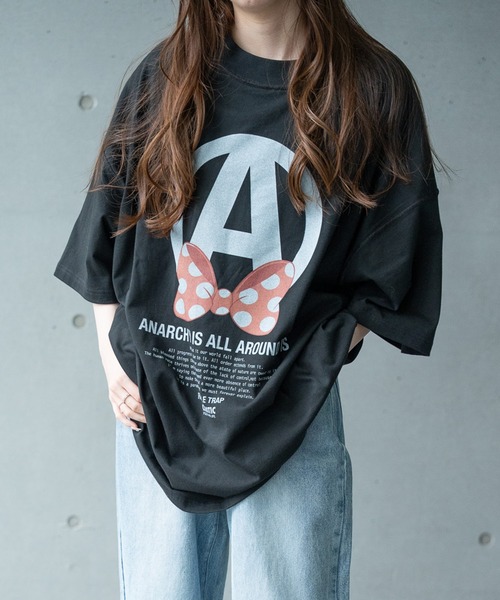 RATTLE TRAP(ラトルトラップ)の「【CHAOTIC】別注アナーキーポルカドットプリントオーバーサイズTシャツ(Tシャツ/カットソー・メンズ・ブラック/ホワイト・M/L/LL)」の2枚目の写真
