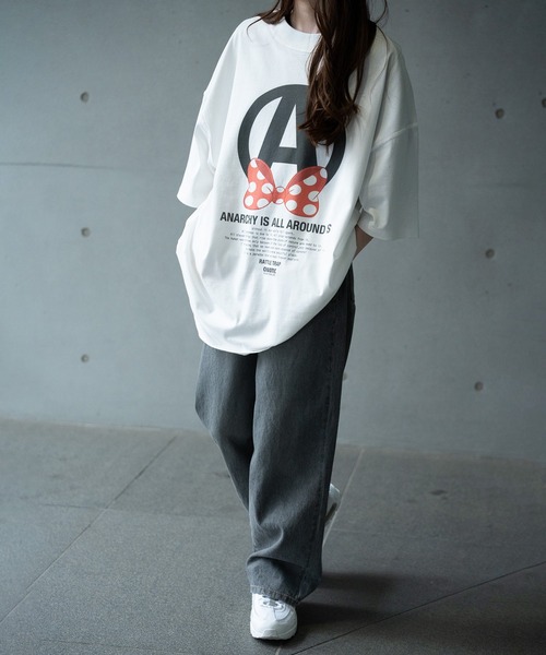RATTLE TRAP(ラトルトラップ)の「【CHAOTIC】別注アナーキーポルカドットプリントオーバーサイズTシャツ(Tシャツ/カットソー・メンズ・ブラック/ホワイト・M/L/LL)」の6枚目の写真