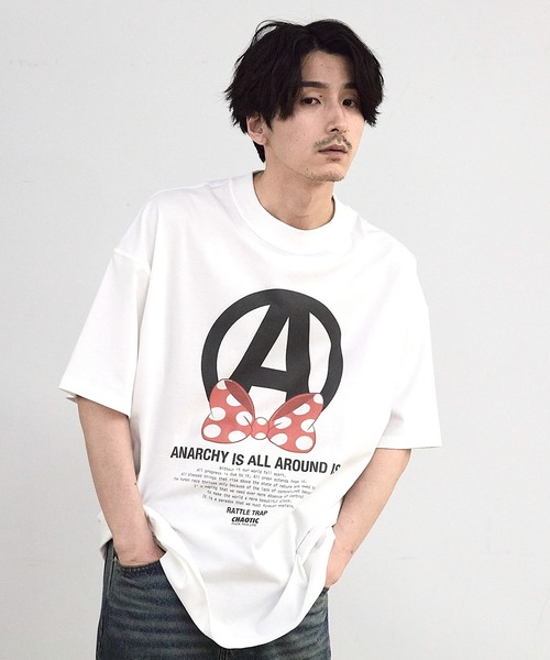 RATTLE TRAP(ラトルトラップ)の「【CHAOTIC】別注アナーキーポルカドットプリントオーバーサイズTシャツ(Tシャツ/カットソー・メンズ・ブラック/ホワイト・M/L/LL)」の8枚目の写真
