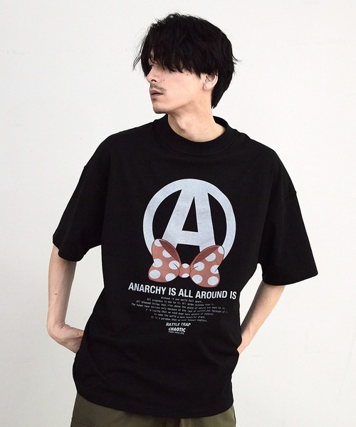 RATTLE TRAP(ラトルトラップ)の「【CHAOTIC】別注アナーキーポルカドットプリントオーバーサイズTシャツ(Tシャツ/カットソー・メンズ・ブラック/ホワイト・M/L/LL)」の9枚目の写真