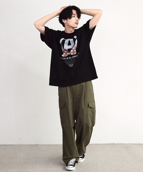 RATTLE TRAP(ラトルトラップ)の「【CHAOTIC】別注アナーキーポルカドットプリントオーバーサイズTシャツ(Tシャツ/カットソー・メンズ・ブラック/ホワイト・M/L/LL)」の11枚目の写真