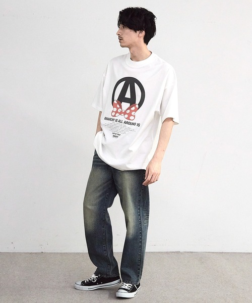 RATTLE TRAP(ラトルトラップ)の「【CHAOTIC】別注アナーキーポルカドットプリントオーバーサイズTシャツ(Tシャツ/カットソー・メンズ・ブラック/ホワイト・M/L/LL)」の13枚目の写真