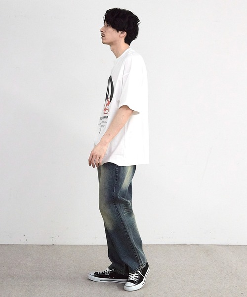 RATTLE TRAP(ラトルトラップ)の「【CHAOTIC】別注アナーキーポルカドットプリントオーバーサイズTシャツ(Tシャツ/カットソー・メンズ・ブラック/ホワイト・M/L/LL)」の14枚目の写真