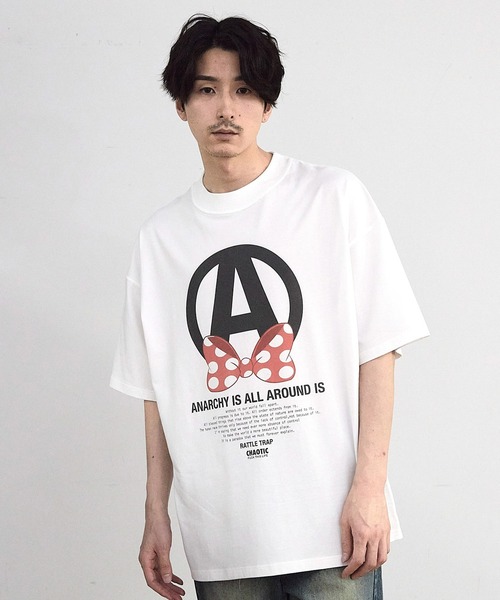 RATTLE TRAP(ラトルトラップ)の「【CHAOTIC】別注アナーキーポルカドットプリントオーバーサイズTシャツ(Tシャツ/カットソー・メンズ・ブラック/ホワイト・M/L/LL)」の16枚目の写真