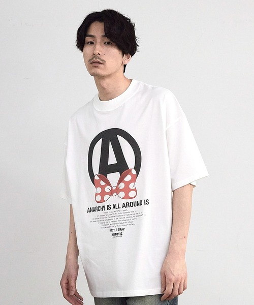 RATTLE TRAP(ラトルトラップ)の「【CHAOTIC】別注アナーキーポルカドットプリントオーバーサイズTシャツ(Tシャツ/カットソー・メンズ・ブラック/ホワイト・M/L/LL)」の17枚目の写真