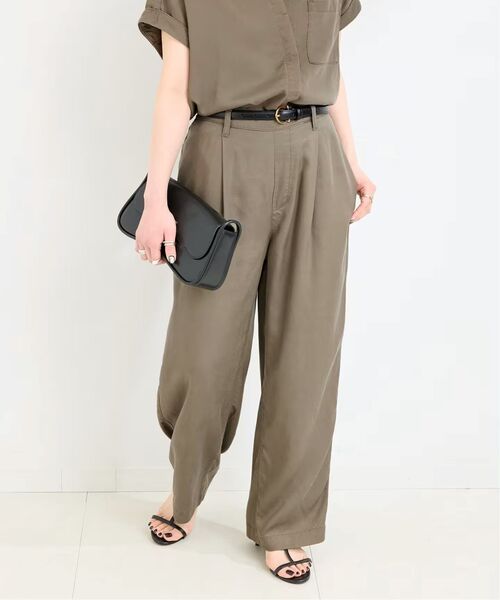 B.C STOCK(ベーセーストック)の「《追加3》手洗い可 / セルロースワイドパンツ(その他パンツ・レディース・ベージュ系その他/ブルー系その他/ブラック/カーキ・FREE)」の3枚目の写真