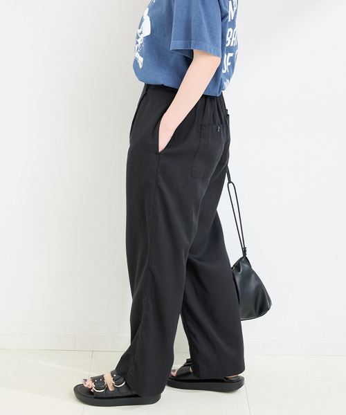 B.C STOCK(ベーセーストック)の「《追加3》手洗い可 / セルロースワイドパンツ(その他パンツ・レディース・ベージュ系その他/ブルー系その他/ブラック/カーキ・FREE)」の9枚目の写真