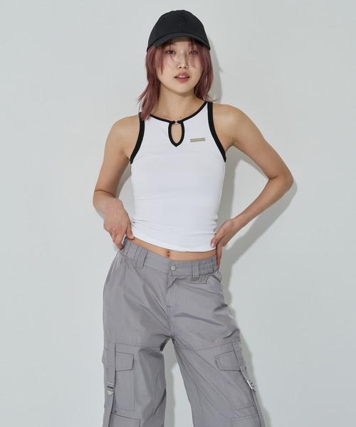 ANNA SUI NYC(アナ スイ エヌ ワイ シー)の「ホール カットタンクトップ(タンクトップ・レディース・ブラック/ホワイト・FREE)」の1枚目の写真