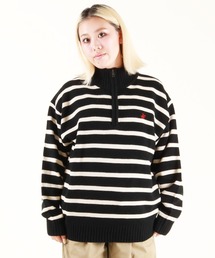 BEVERY HILLS P.C/ビバリーヒルズポロクラブ ハーフジップ ニットセーター ワンポイントロゴ 5422-9751