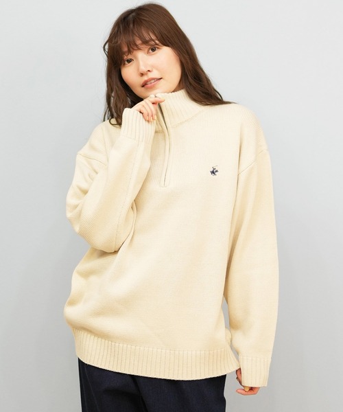 ムラサキスポーツ(ムラサキスポーツ)の「BEVERY HILLS P.C/ビバリーヒルズポロクラブ ハーフジップ ニットセーター ワンポイントロゴ 5422-9751(ニット/セーター・レディース・ブラック/ブラウン/アイボリー・L)」の8枚目の写真
