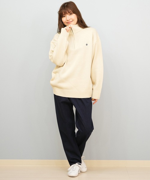 ムラサキスポーツ(ムラサキスポーツ)の「BEVERY HILLS P.C/ビバリーヒルズポロクラブ ハーフジップ ニットセーター ワンポイントロゴ 5422-9751(ニット/セーター・レディース・ブラック/ブラウン/アイボリー・L)」の10枚目の写真