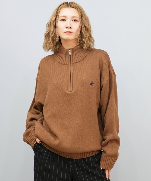 ムラサキスポーツ(ムラサキスポーツ)の「BEVERY HILLS P.C/ビバリーヒルズポロクラブ ハーフジップ ニットセーター ワンポイントロゴ 5422-9751(ニット/セーター・レディース・ブラック/ブラウン/アイボリー・L)」の21枚目の写真