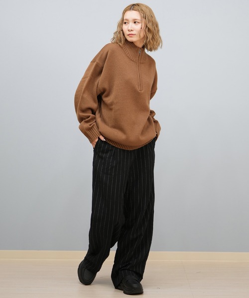 ムラサキスポーツ(ムラサキスポーツ)の「BEVERY HILLS P.C/ビバリーヒルズポロクラブ ハーフジップ ニットセーター ワンポイントロゴ 5422-9751(ニット/セーター・レディース・ブラック/ブラウン/アイボリー・L)」の5枚目の写真