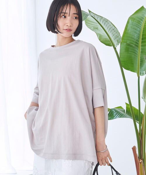 coen(コーエン)の「ヴィンテージカノコ ドルマンプルオーバー(Tシャツ/カットソー・レディース・オフホワイト/ライトグレー/ブラック/コバルトブルー・FREE)」の3枚目の写真