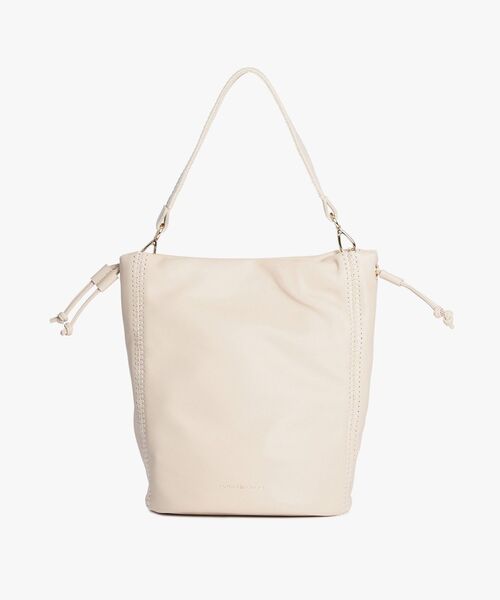 TOMMY HILFIGER(トミーヒルフィガー)の「ソフトサマーバケットバッグ(ショルダーバッグ・レディース・ベージュ/ネイビー・FREE)」の1枚目の写真