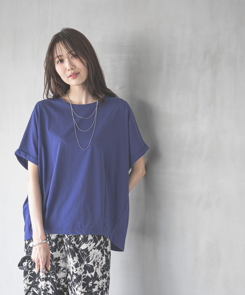 GLOBAL WORK（グローバルワーク）の「フローズンTドルマンプルオーバー/451572（Tシャツ/カットソー・レディース・オフホワイト/ホワイト×ブラック/ブラウン系その他/ブラック/ロイヤルブルー/レッド系その他・SMALL/MEDIUM/LARGE）」の11枚目の写真