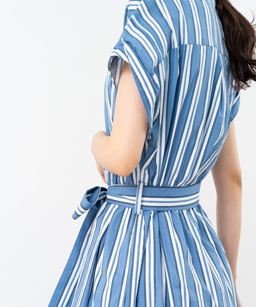 ANNA LUNA(アンナルナ)の「【ANNA LUNA】ウエストリボン で 美シルエット が叶う 大人 の 半袖 リラックスワンピ(ワンピース・レディース・ブルー/ネイビー・MEDIUM/LARGE)」の10枚目の写真