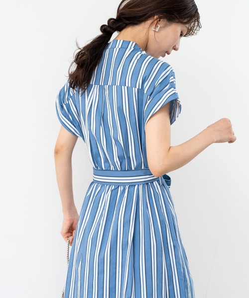 ANNA LUNA(アンナルナ)の「【ANNA LUNA】ウエストリボン で 美シルエット が叶う 大人 の 半袖 リラックスワンピ(ワンピース・レディース・ブルー/ネイビー・MEDIUM/LARGE)」の9枚目の写真