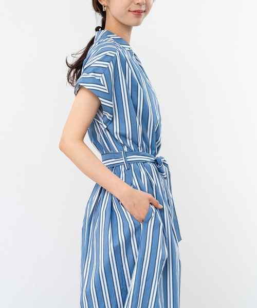ANNA LUNA(アンナルナ)の「【ANNA LUNA】ウエストリボン で 美シルエット が叶う 大人 の 半袖 リラックスワンピ(ワンピース・レディース・ブルー/ネイビー・MEDIUM/LARGE)」の8枚目の写真