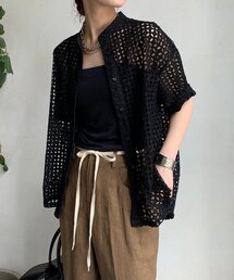 【WEB限定】カットワークレースハーフスリーブシャツ