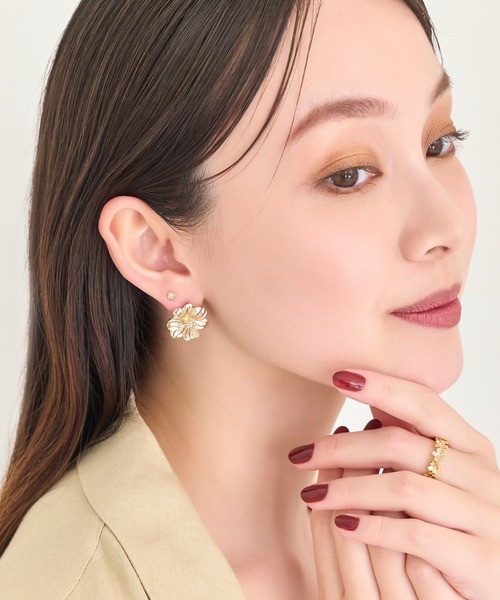 Phoebe(フィービィー)の「【金属アレルギー対応】プチフラワービジュースタッドピアス(ピアス(両耳用)・レディース・クリア/ピンク/オレンジ・FREE)」の18枚目の写真