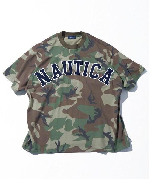 NAUTICA（ノーティカ）の「NAUTICA/ノーティカ ビックシルエット アーチロゴ カモフラ柄 クルーネックTシャツ（Tシャツ/カットソー・メンズ・グレー/オリーブ・SMALL/MEDIUM/LARGE）」の10枚目の写真
