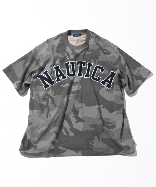 NAUTICA（ノーティカ）の「NAUTICA/ノーティカ ビックシルエット アーチロゴ カモフラ柄 クルーネックTシャツ（Tシャツ/カットソー・メンズ・グレー/オリーブ・SMALL/MEDIUM/LARGE）」の5枚目の写真