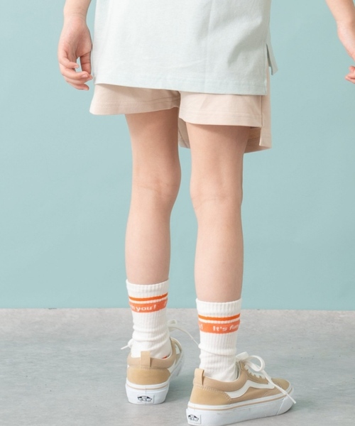 and D. petit main（アンドディープティマイン）の「【綿100%】カット台形ラップキュロット（スカート・キッズ・ベージュ/グレー/ブラック・90cm/110cm/130cm/120cm/140cm/100cm）」の4枚目の写真