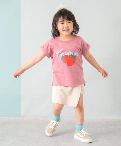 and D. petit main（アンドディープティマイン）の「【綿100%】カット台形ラップキュロット（スカート・キッズ・ベージュ/グレー/ブラック・90cm/110cm/130cm/120cm/140cm/100cm）」の9枚目の写真