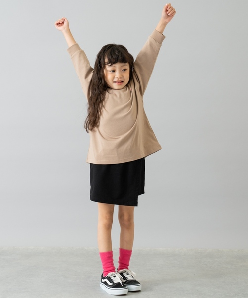 and D. petit main（アンドディープティマイン）の「【綿100%】カット台形ラップキュロット（スカート・キッズ・ベージュ/グレー/ブラック・90cm/110cm/130cm/120cm/140cm/100cm）」の12枚目の写真