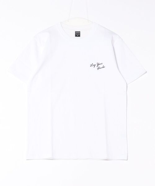 B'day(ビーデイ)の「ヘヴィウェイト天竺 ワンポイント刺繍 半袖 クルーネック コットン100%(Tシャツ/カットソー・メンズ・ブラック/ホワイト/ブルーグリーン・LARGE/MEDIUM)」の1枚目の写真