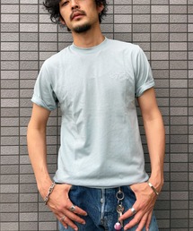 ヘヴィウェイト天竺 ワンポイント刺繍 半袖 クルーネック コットン100％