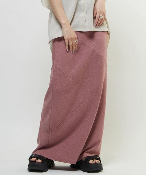 CONVERSE TOKYO(コンバーストウキョウ)の「SWITCHING PANEL RIB SKIRT(スカート・レディース・ピンク/チャコールグレー/ベージュ・FREE)」の1枚目の写真