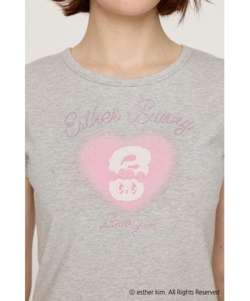 tシャツ Esther Bunny x SLY HEART PRINT エスターバニー スライ ハートプリント Tシャツ 半袖 夏服 レディース SLY（スライ）の「Esther Bunny x SLY HEART PRINT エスター