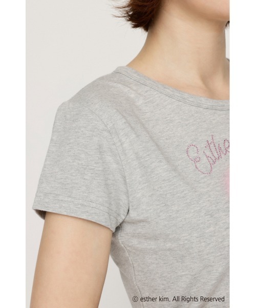 tシャツ Esther Bunny x SLY HEART PRINT エスターバニー スライ ハートプリント Tシャツ 半袖 夏服 レディース SLY（スライ）の「Esther Bunny x SLY HEART PRINT エスター