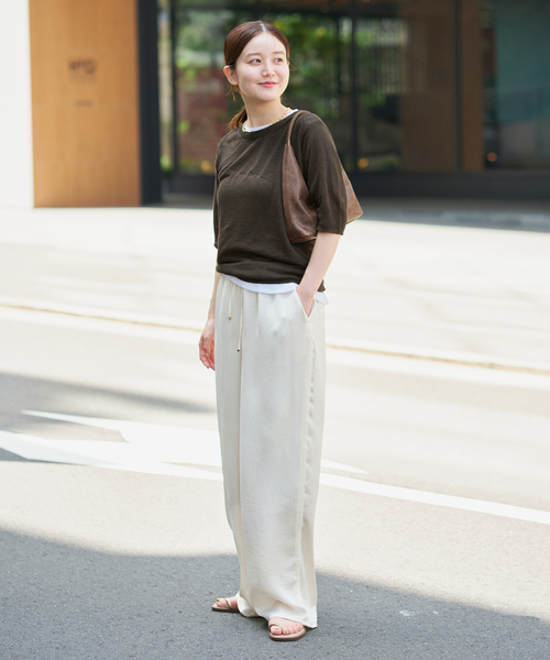IENA イエナ　フレンチリネンハーフスリーブプルオーバー【2025SS】 セール】《追加》フレンチリネンハーフスリーブプルオーバー