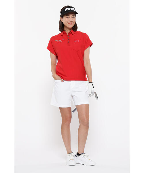 PING(ピン)の「【PING APPAREL】ハイテンションサッカー半袖ポロシャツ <GOLD> (LADIES)(ポロシャツ・レディース・ホワイト/ブラック/レッド・LL/M/L/S)」の13枚目の写真