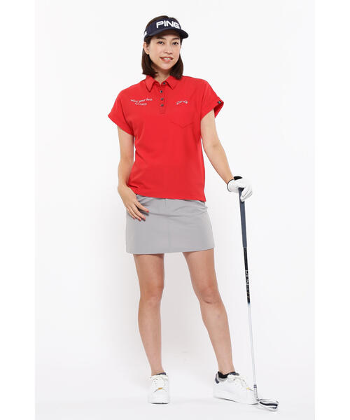 PING(ピン)の「【PING APPAREL】ハイテンションサッカー半袖ポロシャツ <GOLD> (LADIES)(ポロシャツ・レディース・ホワイト/ブラック/レッド・LL/M/L/S)」の14枚目の写真